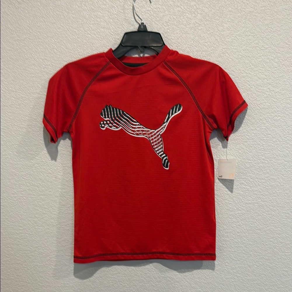 Puma Red Rashguard Swim Top